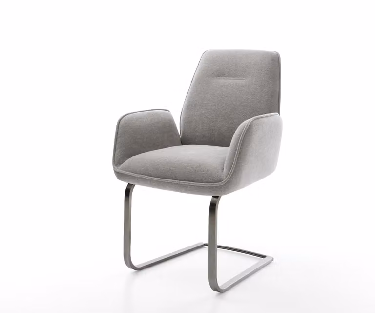 DELIFE Zoa-Flex Sledemodel Stoel met Grijze Gestructureerde Stof en Pocketveer Kern