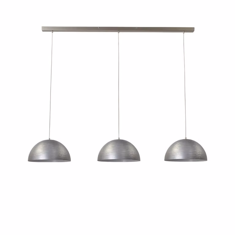 Masterlight Concepto Zilvergrijs Eetkamerlamp met 3 armaturen
