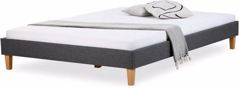 Gestoffeerd Futonbed inclusief matras - Grijs - 140 x 200 cm
