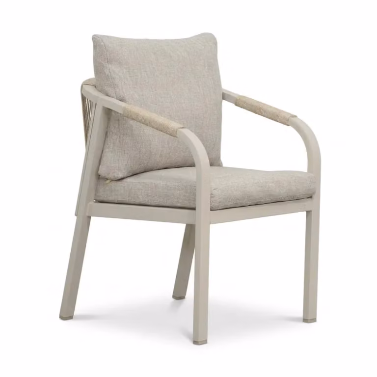 LUX outdoor living Calgary tuinstoel beige met touw en aluminium