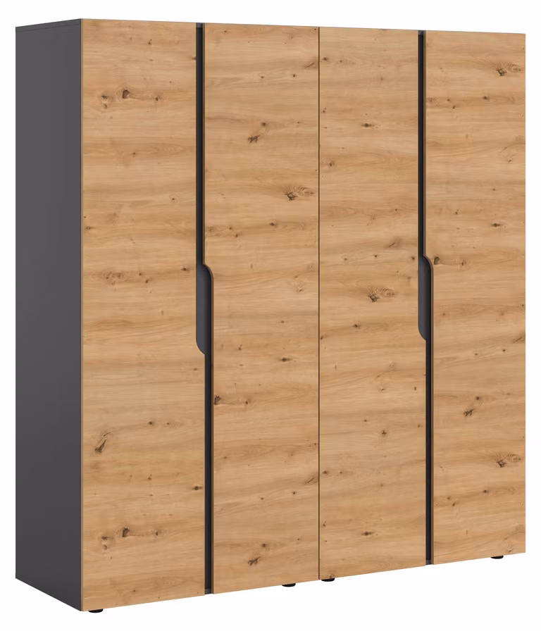 Xonox Kledingkast Anga 2-delig Anthraciet / Artisan eikenhout