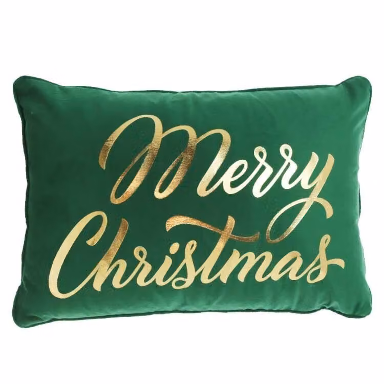 Unique Living kussen Merry Christmas donkergroen 60 x 40 cm