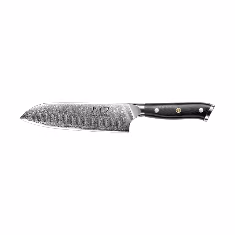 Hâws Damascus Santokumes 32 cm Zwart-roestvrij staal