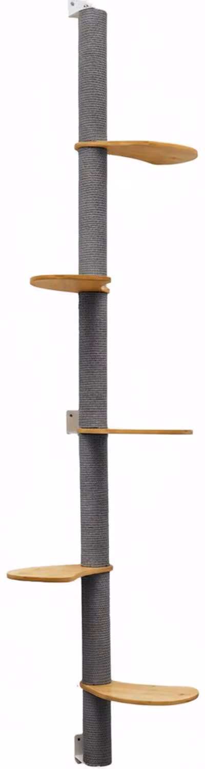 Eyepower Wandkrabpaal voor katten met 5 plateaus, 240 cm hoog