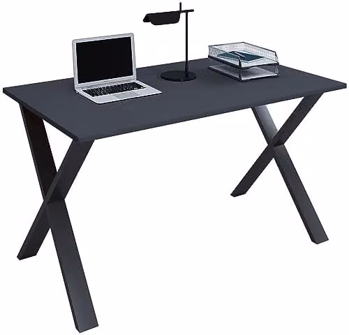 VCM Bureau voor thuiswerk of slaapkamer, Schwarz/Anthrazit, B: 140 cm, D: 80 cm, H: 76 cm
