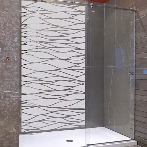 Zelfklevende ondoorzichtige privacy raamfolie Oceaan voor ramen en douchedeuren, 135 x 75 cm