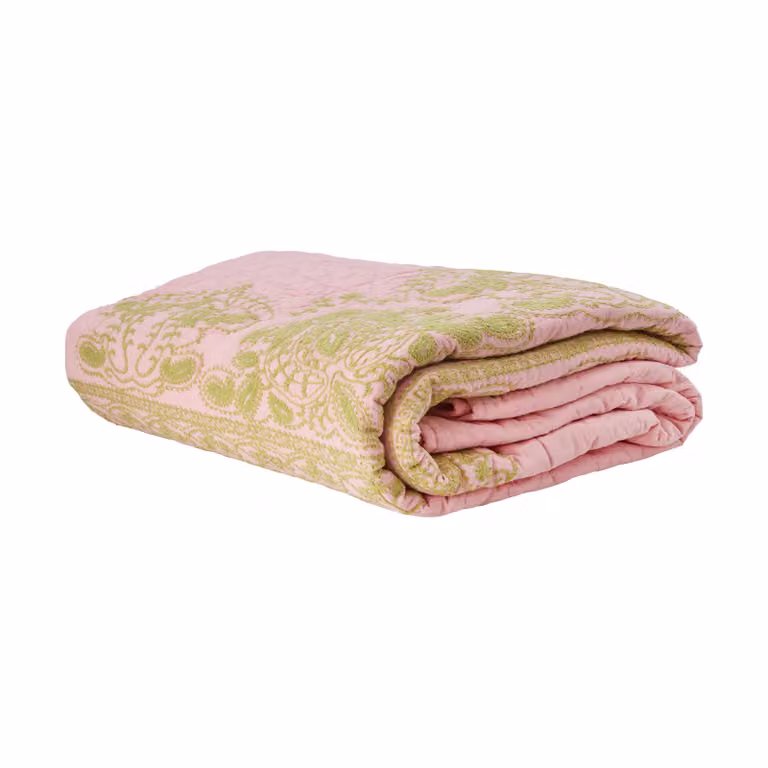 RICE gewatteerde sprei Soft pink 225 x 225 cm