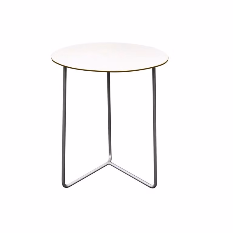 Grythyttan Stålmöbler High Tech tafel met wit-verzinkt frame, Ø60 cm