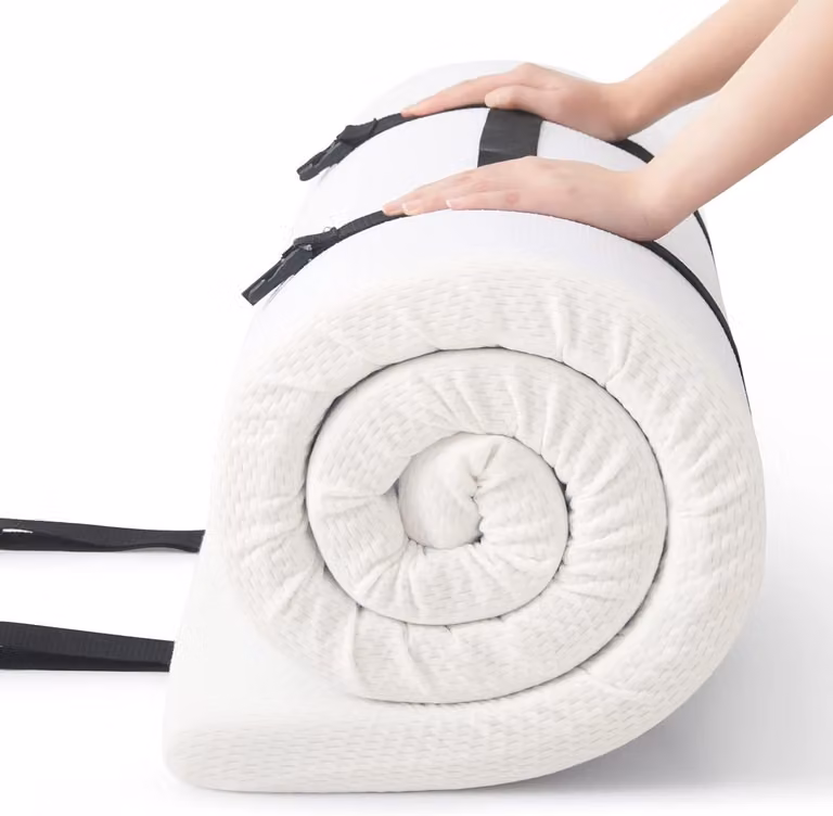 Jamdok Matrastopper voor babybed en camping, opvouwbare en draagbare slaapmat met hoge dichtheid, 75 x 30 x 5 cm