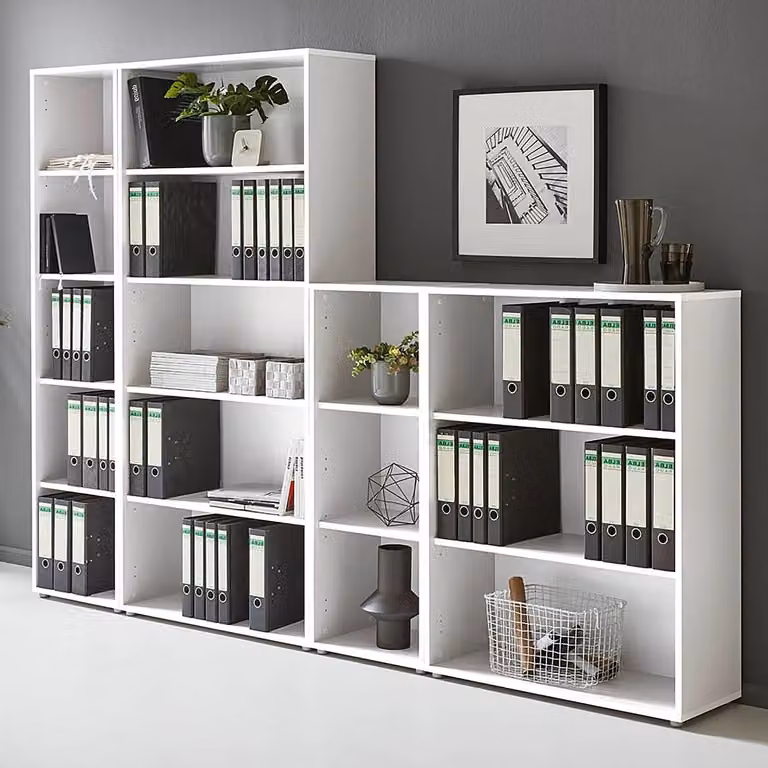 home24 Open kasten 4-delig, wit, B/D/H: 85 x 33 x 186 cm