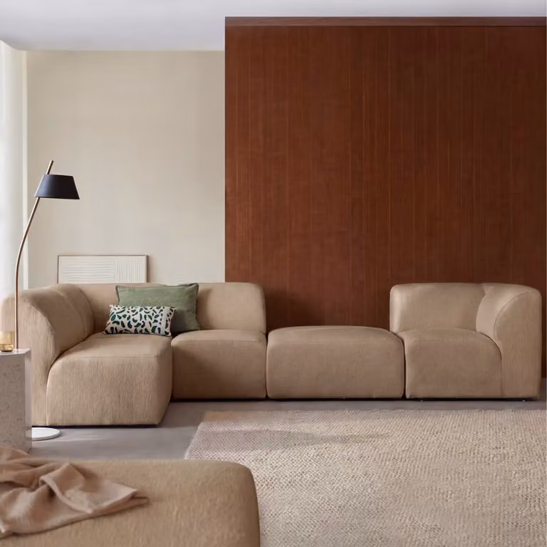 Tikamoon Vénus Modulaire Stoffen Bank - Taupe - 5 tot 6 zitplaatsen