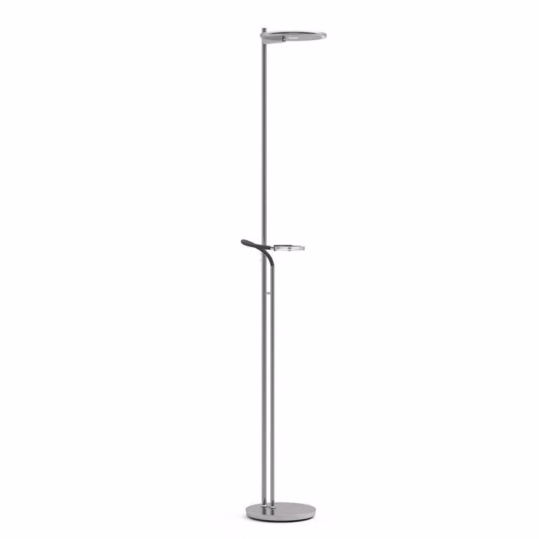 Steinhauer Turound Led leeslamp met 2 lampen, RVS en glas, Zilver/Transparant, Hoogte: 187 cm