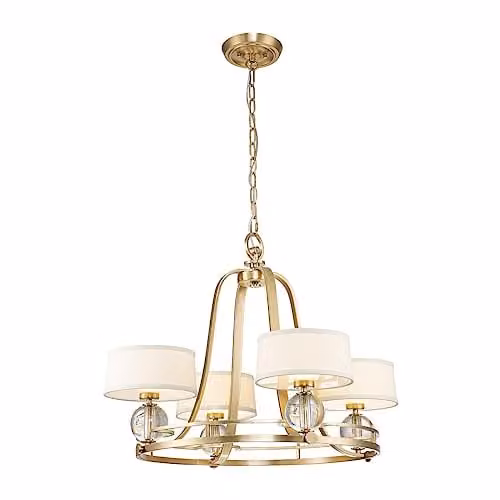 Elstead Lighting LED Kroonluchter in Goud/Messing met Dimbare Warmwitte Verlichting