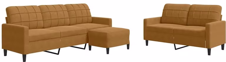 vidaXL 3-delige moderne loungeset met kussens in bruin fluweel