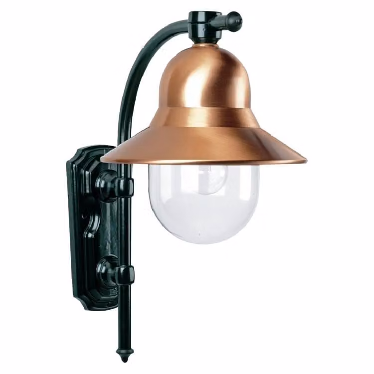 Klassieke Toscane stallamp van KS Verlichting in koper en groen