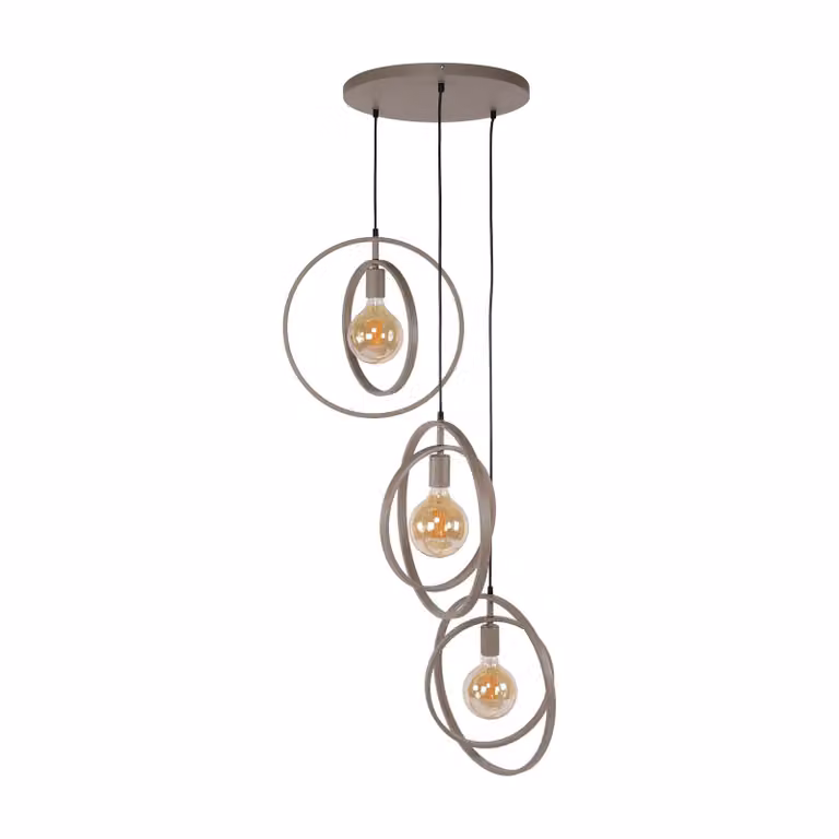 Nest of Nora Davio Hanglamp - 3-lichts getrapt - Beige - In hoogte verstelbaar