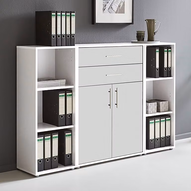 home24 Kastenset 3-delig Set A wit mat, B/D/H: 114 x 33 x 85 cm
