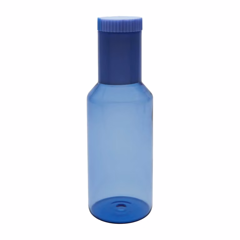 Design Letters glazen karaf tube 1 l Blue/milky blue