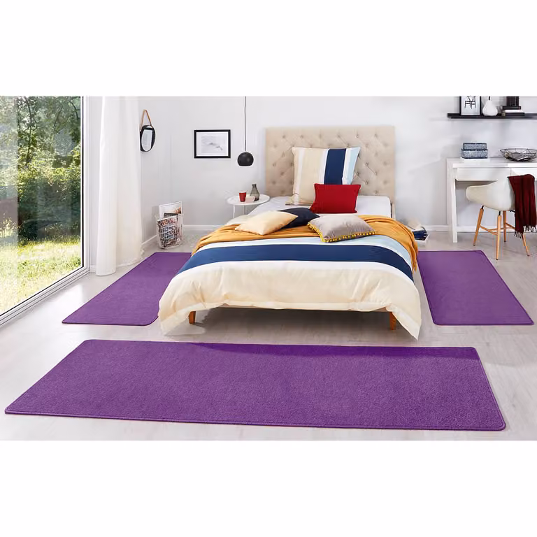 home24 Bedomranding Fancy 3-delig violet, B/D: 67 x 250 cm