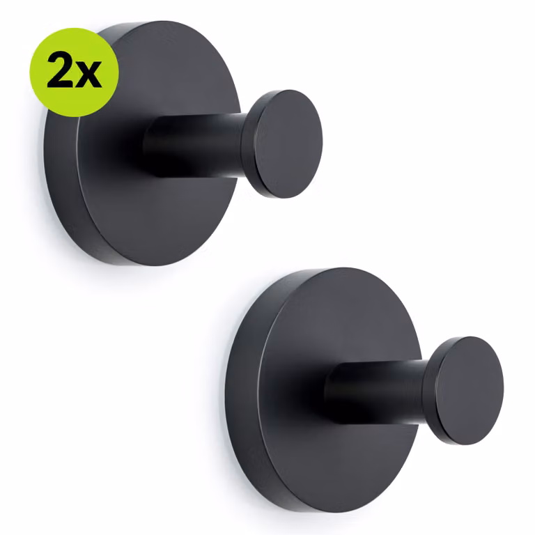 XIVADA Handdoekhaakjes Giro - Zwart - 2 stuks