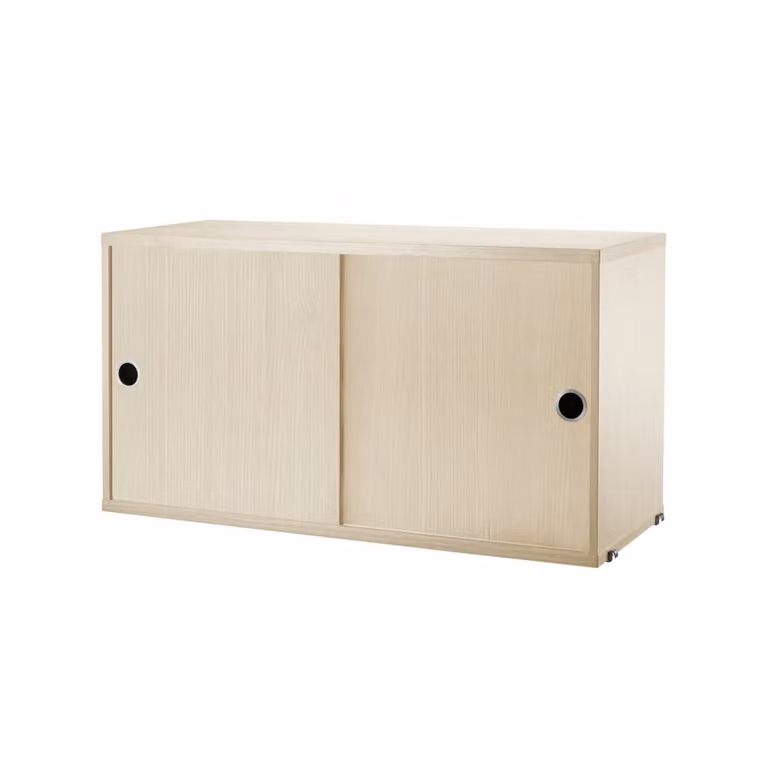 String kast met schuifdeur in essenfineer, B: 78 cm, D: 30 cm