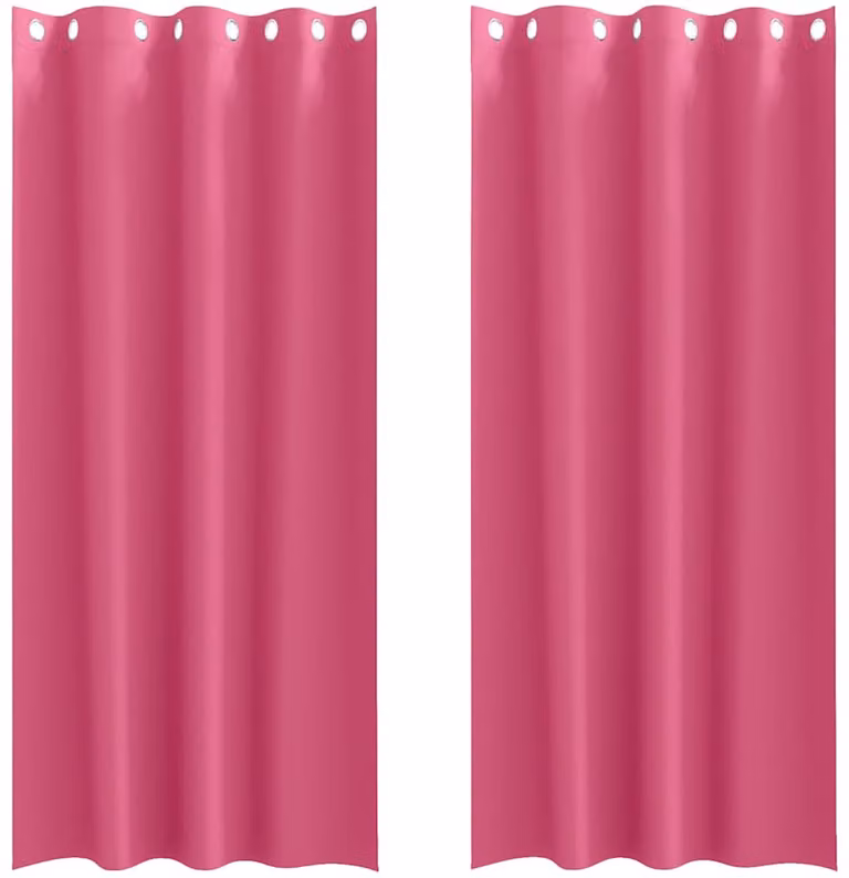 vidaXL Blackout Gordijnen met Ringen - 2 stuks - Felroze - B: 140 cm, H: 245 cm