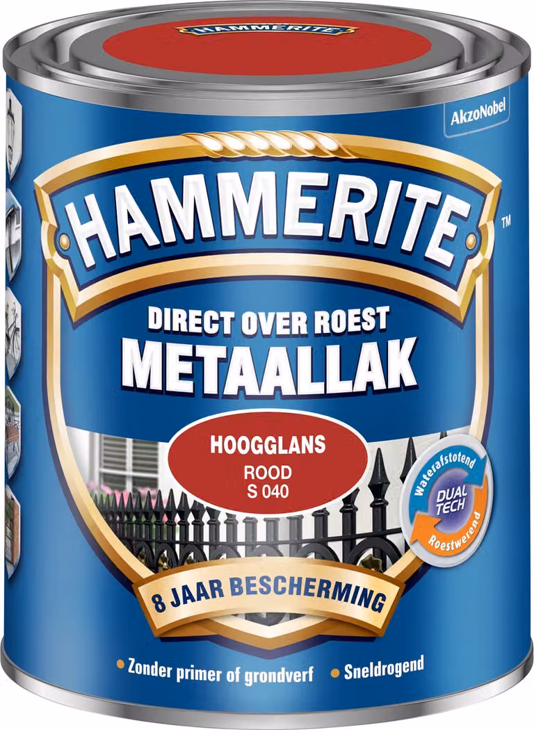 Hammerite Metaallak Hoogglans Rood 750 ml