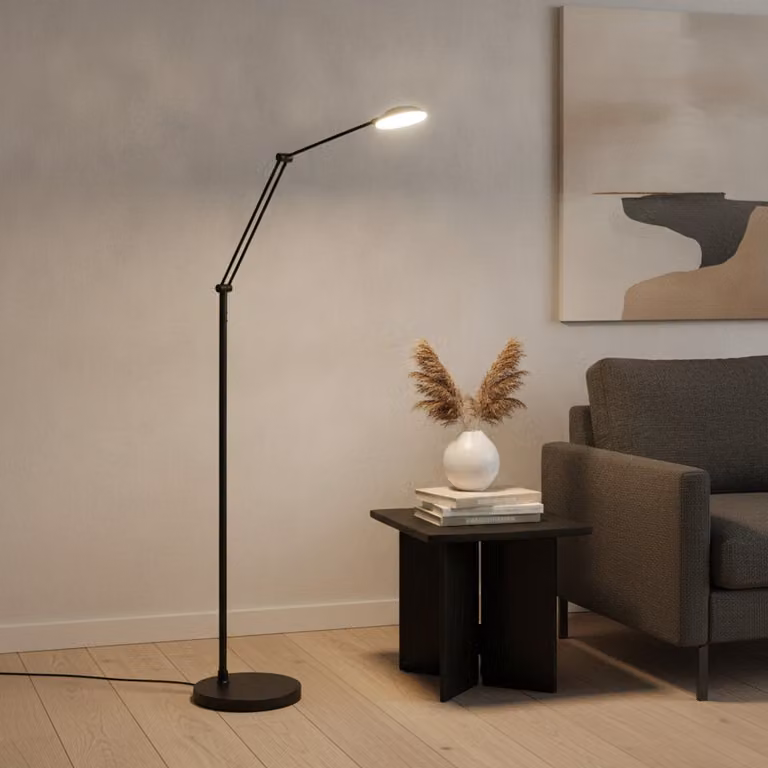 Artdelight Palermo Klassieke Vloerlamp zwart Hoogte: 135 cm
