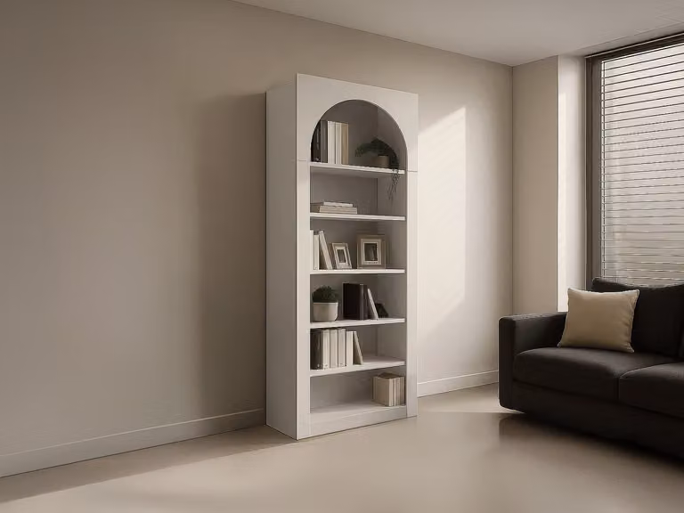CYMORA Boekenkast met 6 vakken - Beige - Hoogte: 180 cm