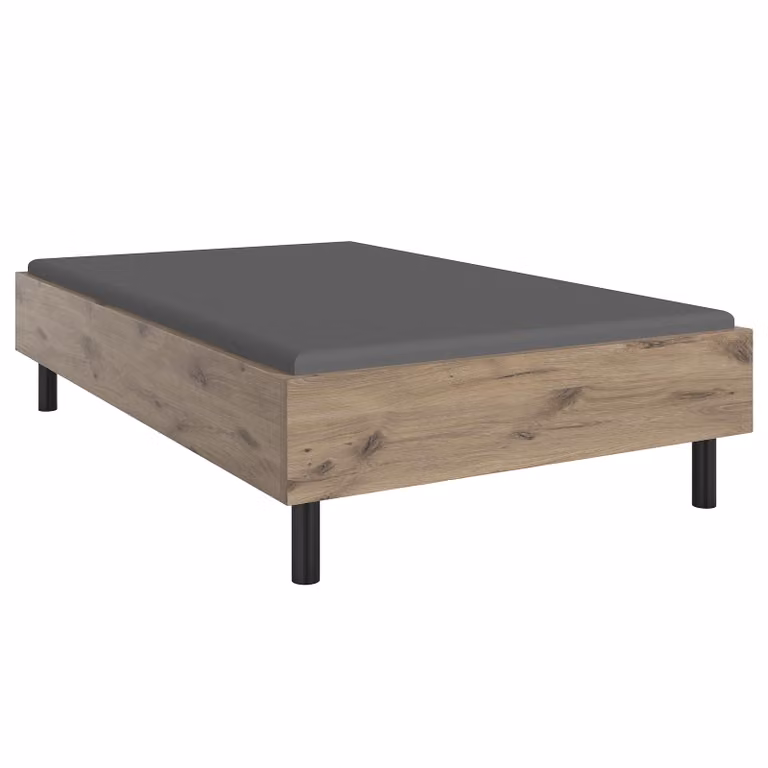 home24 Futonbed Easy, Bruin/Viking eikenhout, B/D/H: 90 x 200 x 60 cm
