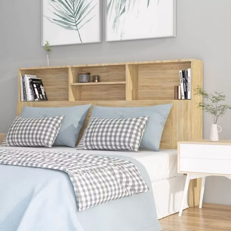 Hoofdbord met opbergruimte Sonoma Eiken voor bed van 160 cm