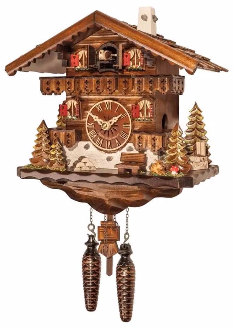 Engstler Koekoeksklok met muziek - Notenhout - Quartz - 27 cm