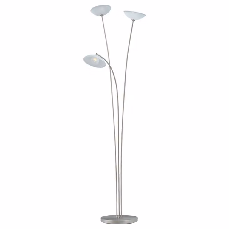 Masterlight Vloerlamp Melani met verstelbare leeslamp, Wit/Zilver, Hoogte: 180 cm