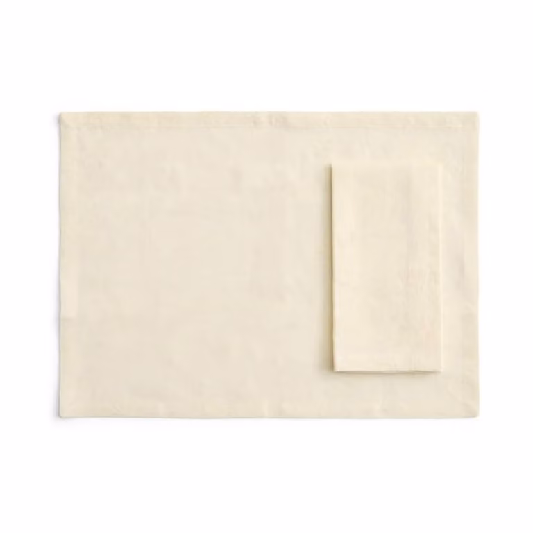 HAY Placemat en servet 4-pack Soft yellow