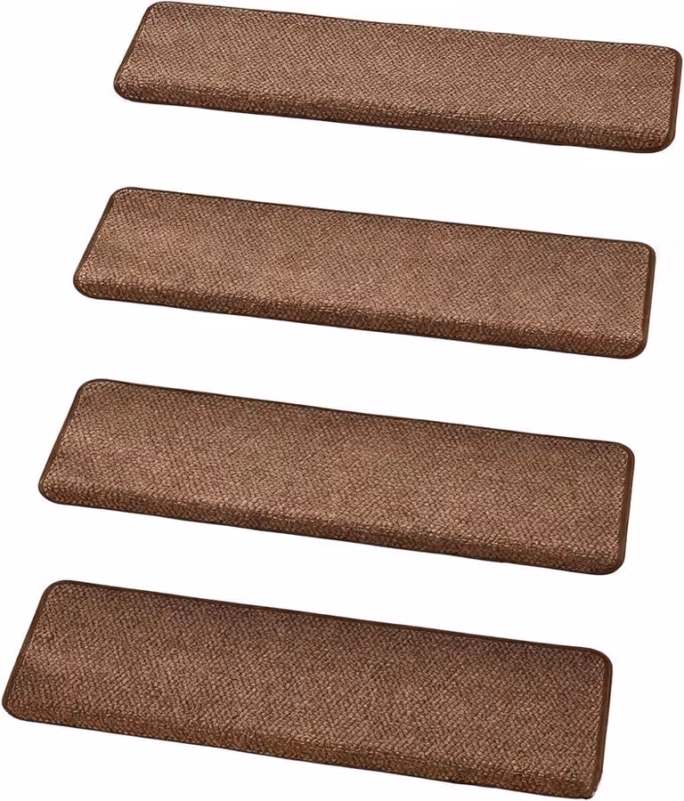 Set van 4 zelfklevende antislip traptreden in koffiekleur voor extra veiligheid