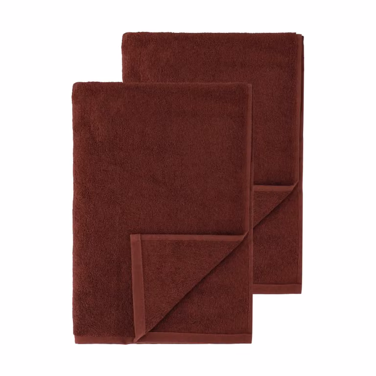 Scandi Living Drift badhanddoeken 2-pack - Rood - 100 x 150 cm