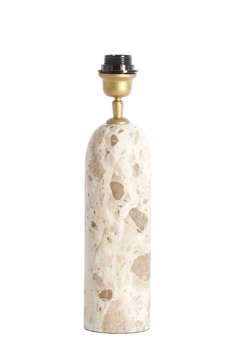 Light en Living Maliki Lampvoet Marmer Beige B: 9 cm, H: 28 cm