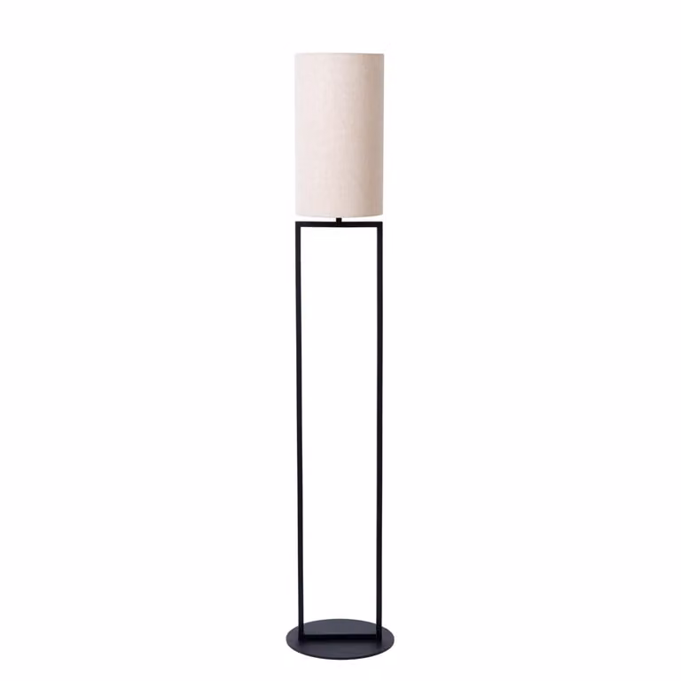 Lucide Herman Vloerlamp Beige/Bruin met Textiel en Metaal - Ø 26 cm, Hoogte: 137 cm