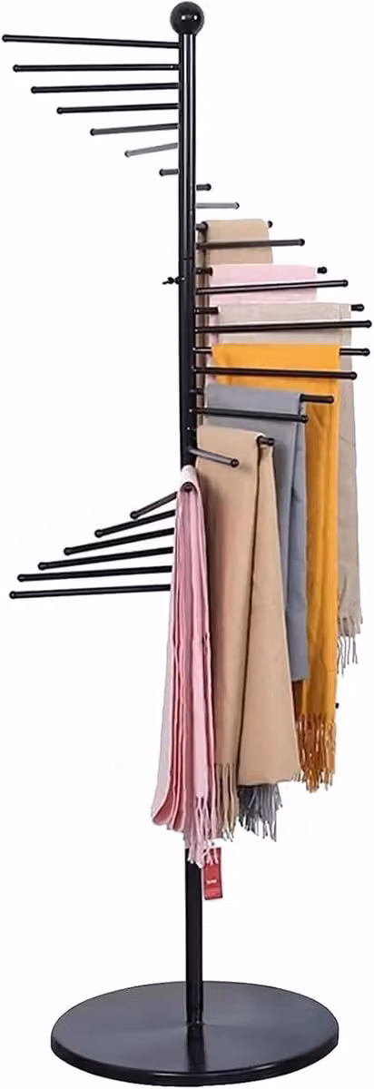 Zwarte Sjaal Houder Organizer van Duurzaam Metaal voor Kleding en Accessoires, 42 x 170 cm