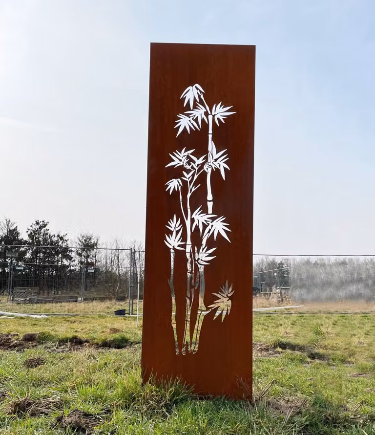 Edelrost Privacy Scherm met Bamboedesign, Weerbestendig Metaal, B/D/H: 50 x 165 cm