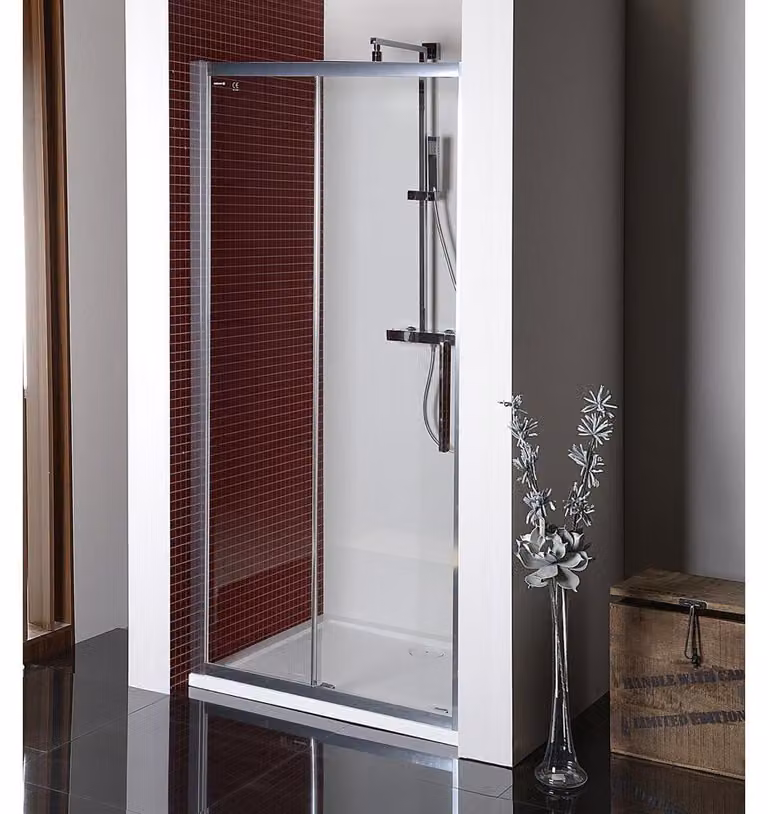 Polysan LUCIS LINE douchedeur met helder glas, Breedte: 100 cm