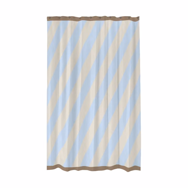 Mette Ditmer Diagonaal douchegordijn - Lichtblauw - 150 x 200 cm