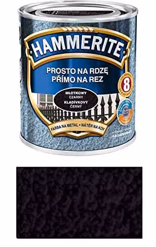Hammerite Metaalbeschermende lak met roestbescherming, Hamerslag Zwart, 2,5 l