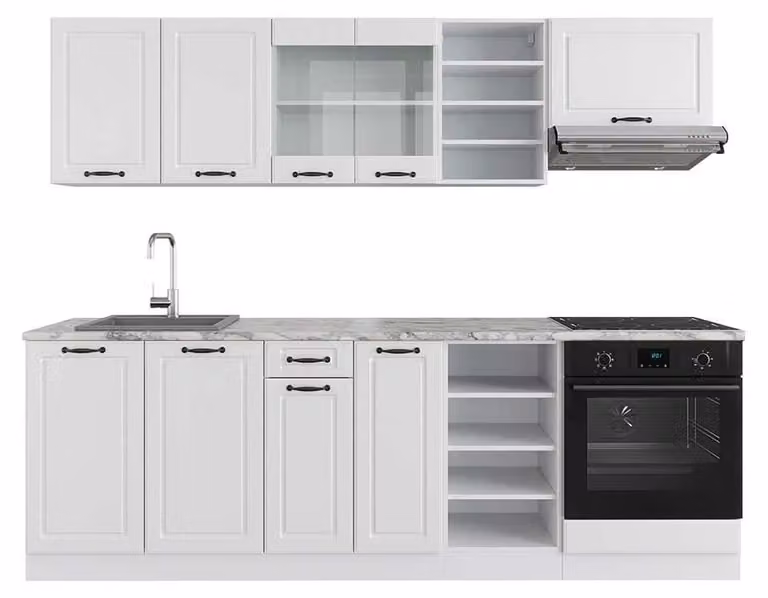 Vicco R-Line Keukeneenheid Wit landhuis, Breedte: 240 cm (zonder werkblad)