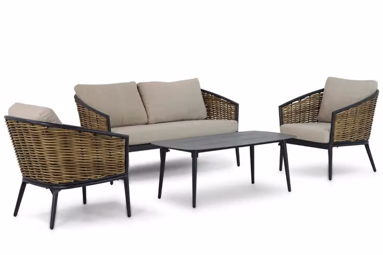 Lifestyle Garden Furniture Nice 4-delige loungeset met aluminium en antraciet kussens