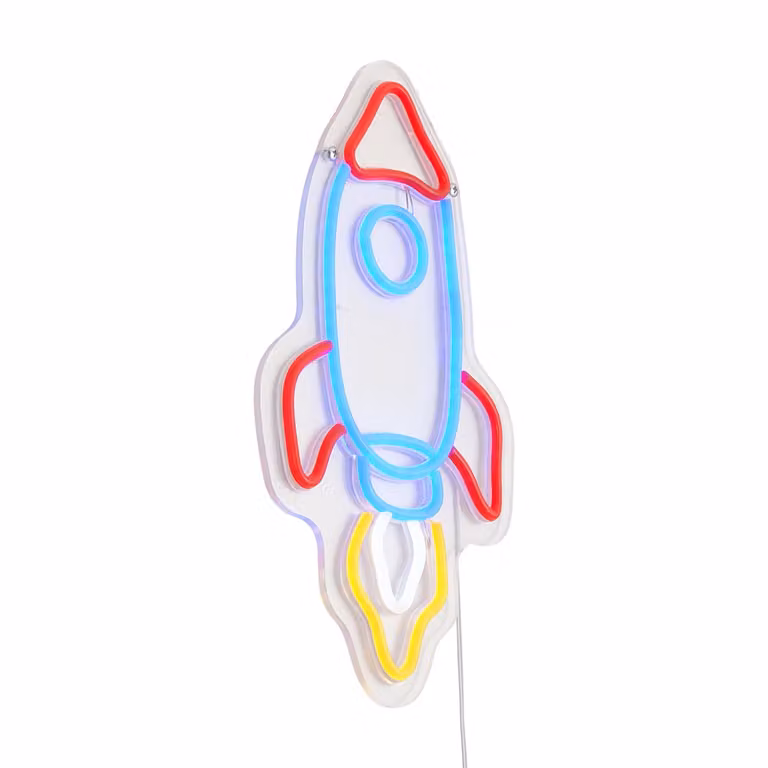 Qazqa Neon wandlamp Rocket multicolor met LED en RGB-verlichting