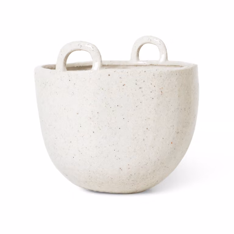Ferm Living Speckle bloempot, wit, diameter: 18.5 cm
