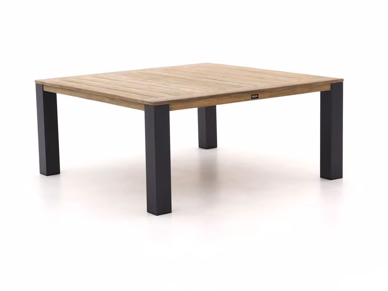 ROUGH Furniture Tuin eettafel ROUGH Vierkant Teakhout Bruin/Grijs B/D: 170 x 170 cm