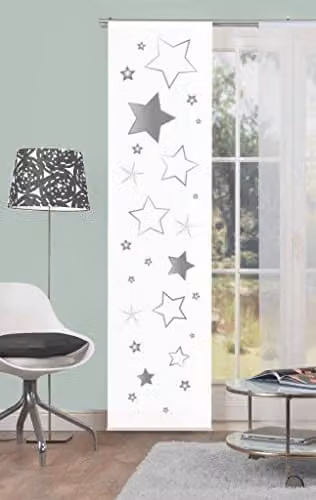 Home Fashion Stars schuifgordijn, grijs, B/D/H: 60 x 0,1 x 245 cm
