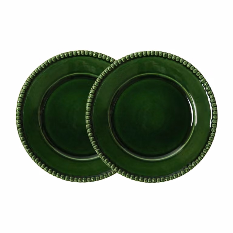 PotteryJo Daria dinerbord 2-pack Moss Ø28 cm